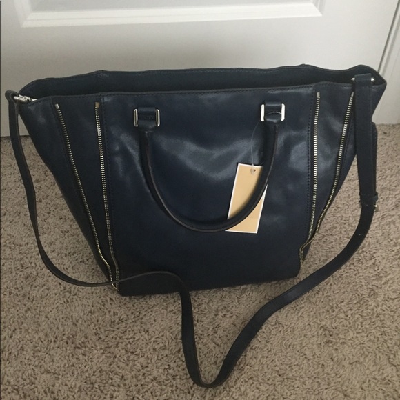 NWT Michael kors Newman Large Leather Tote Navy - Picture 3 of 9